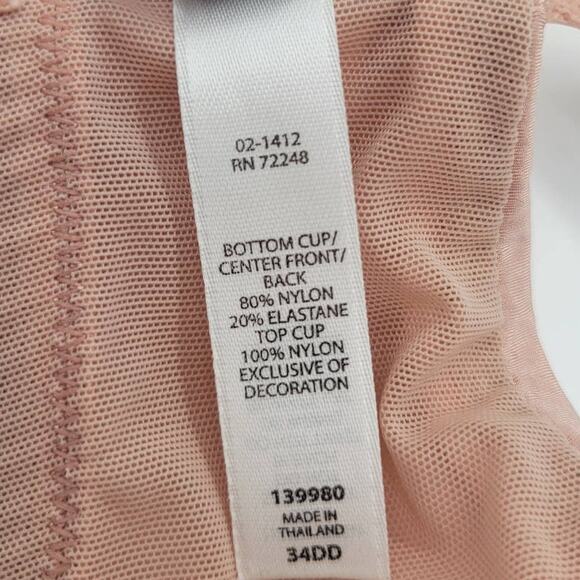 Adore Me Pinkish tan with White Lace Bottom Cup Underwire Bra Size 34DD - Picture 6 of 7